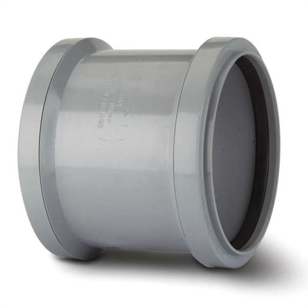 Polypipe Soil Double Socket 110mm Grey