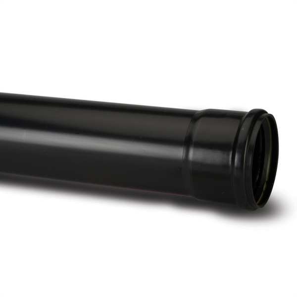 Polypipe Soil Pipe Single Socket 110mm x 3 Metres Black