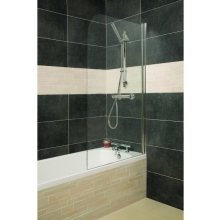 Roman Haven Bath Screen Single Panel Curved Screen With Curved Edge Chrome