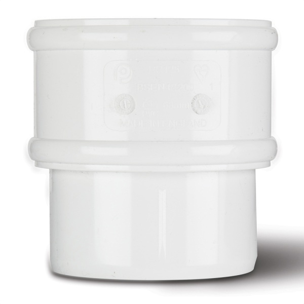 Round Downpipe Connector White 68mm  