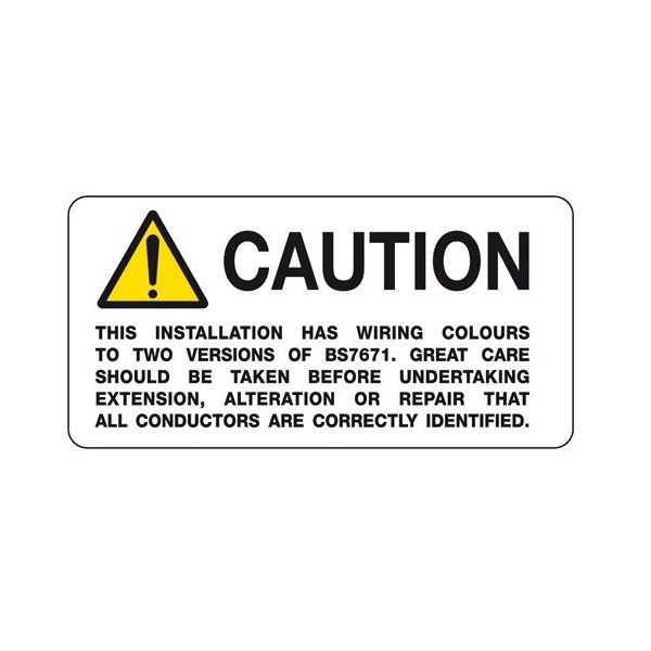 Sign Caution 2 Version Wiring Vinyl Pk5