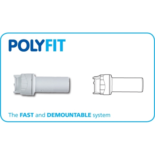 Polyfit Socket Reducer White 28mm x 22mm