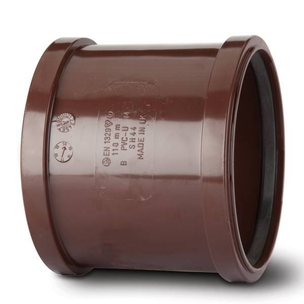 Polypipe Soil SH44 110mm Double Socket Brown