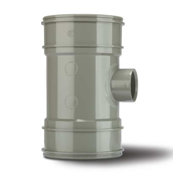 Polypipe Solvent Boss Pipe Double Socket 110mm x 40mm Grey