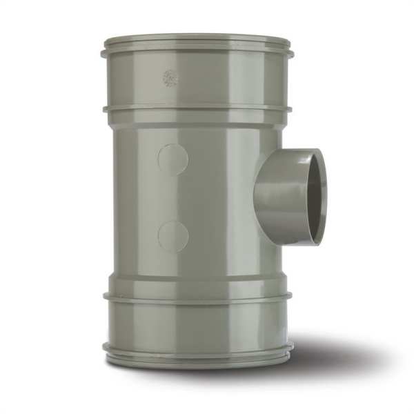 Polypipe Solvent Boss Pipe Double Socket 110mm x 50mm Grey