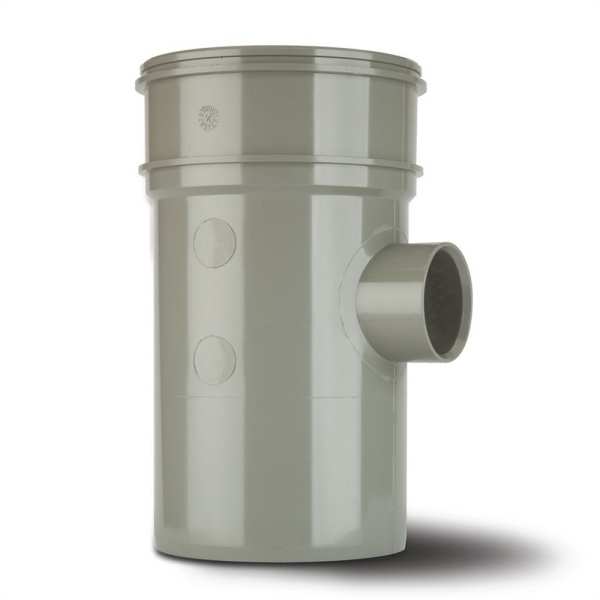 Polypipe Solvent Boss Pipe Single Socket 110mm x 40mm Grey