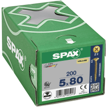 Spax Universal Use Screw - Full Thread - Yellox Coated 5.0 X 80mm