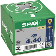 Spax Universal Use Screw - Full Thread - Yellox Coated 4.0 X 40mm