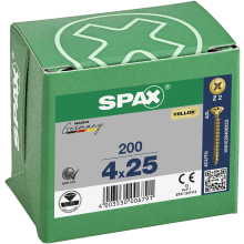 Spax Universal Use Screw - Full Thread - Yellox Coated 4.0 X 25mm