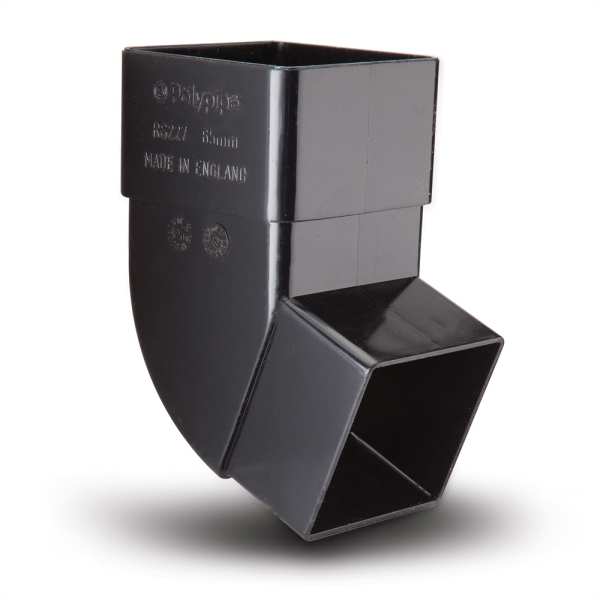 Polypipe Black Square Offset Bend 112 Degree