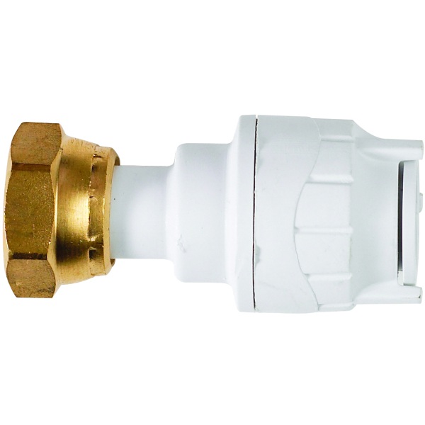 Polyfit Straight Tap Connector White 15mm x 3/4"