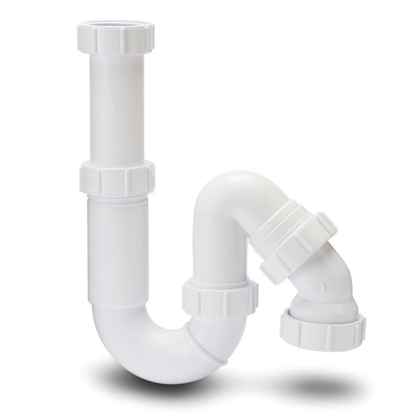 Polypipe Tubular PQS Swivel Trap 75mm White 40mm