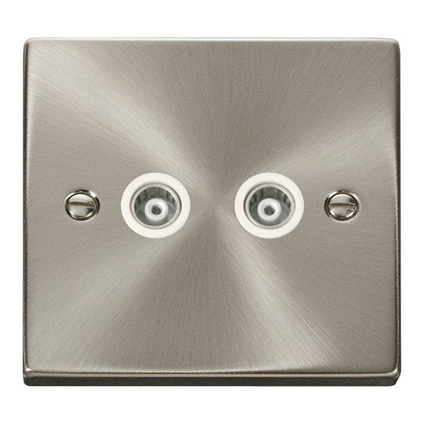 Click VPSC159WH Twin Isolated Coaxial Socket Outlet