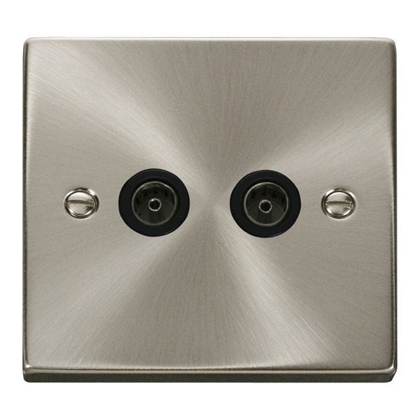 Click VPSC066BK Twin Coaxial Socket Outlet