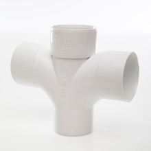 Waste ABS Cross Tee 92.5 White 50mm