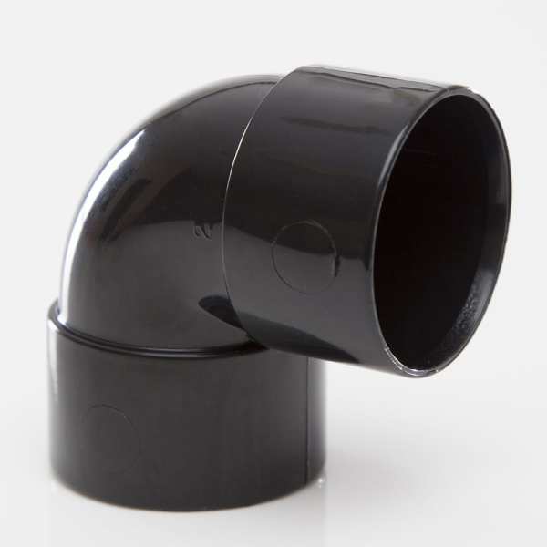 Polypipe Solvent Knuckle Bend 32mm x 90 Degrees ABS Black