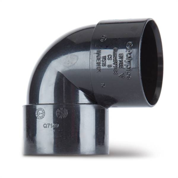 Polypipe 50mm Knuckle Bend 90 Degrees Black