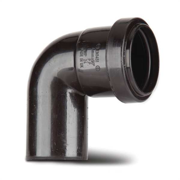 Polypipe Waste Push Fit Swivel Elbow 40mm x 90 Degrees Black