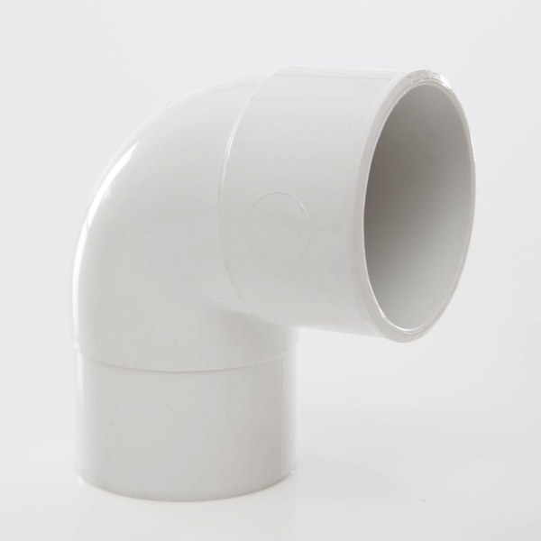 Polypipe Solvent Waste Swivel Elbow Bend 50mm x 92 Degress ABS White